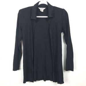 Exclusively Misook Petite womens Cardigan‎ size XS Black Open